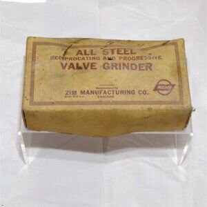 Zim All Steel Reciprocating & Progressive Valve Grinder No. 301 Original Box VTG